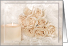 Congratulations-rose bouquet with candle and lace card