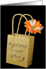 Orange Daisy in Brown Paper Bag for Friend card