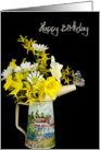 Birthday-spring bouquet in painted oil can card
