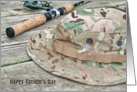 Father’s Day Fishing Hat with Fly and Fishing Pole card