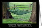 Happy Retirement green hammock card