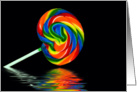 Birthday-colorful lollipop with water reflection card
