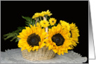 Sunflower Birthday Bouquet in Wicker Basket card