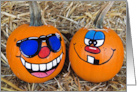Halloween Pumpkins With Funny Face Paint card