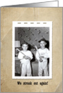 Belated Birthday-old-fashioned photo of young boys with bats card