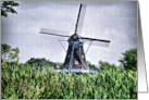 Dutch windmill notecard with texture effect note card