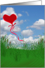 Valentine’s Day for sweetheart- heart balloon in sky card