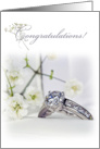 Close up of Diamond Ring for Congratulations on Engagement card