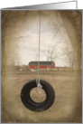 Grandpa’s Birthday, Old Tire Swing On the Farm card