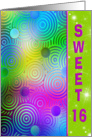 16th Birthday for Girl with neon psychedelic design card