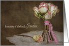 loss of grandma sympathy rose bouquet with textured overlay card