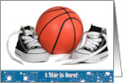 New Baby Boy basketball with sneakers on white card