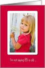 85th Birthday cute little blond girl holding Queen’s Anne’s lace card