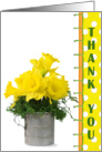 thank you-daffodil bouquet in vintage tin cup with polka dot border card