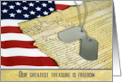 Veterans Day Military Dog Tags on the USA Constitution card