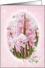 Thank you for friend-pink hyacinths in snow card