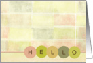 Hello-retro design with soft pastel textures card