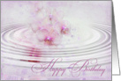 Birthday-pink orchids with bubbles in water ripple card