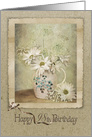98th birthday daisy bouquet in vintage jug card