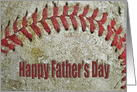 Father’s Day for Son, close up of old baseball with red stitching card