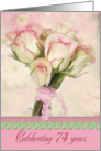 74th birthday-pink rose bouquet card