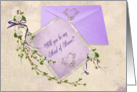 Maid of Honor request for best friend-wedding stationery with flowers card