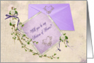 Matron of Honor request for best friend-floral branch on stationery card