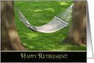 retirement for Son hammock between two oak trees card