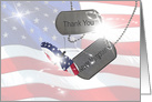 thinking of you for military dog tags with flag butterfly card