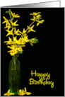 Lady Bugs On Forsythia Bouquet for Grandma’s Birthday card