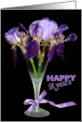 Purple Iris In Glass for 91st Birthday card