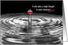 Inspirational-rose in water droplet card