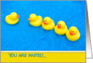 Birthday party invitation-yellow rubber duck in pool card