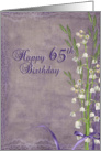 grandma-65th birthday-lily of the valley-purple-bouquet-lacy card