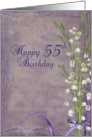 mom-mother-55th birthday-lily of the valley-purple-bouquet-lacy card