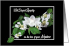 Loss of Nephew Sympathy, Water Lily Candle on Dogwood card