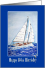 84th birthday-watercolor-sailboat-sailing-nautical-birthday card