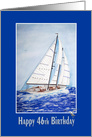 46th birthday watercolor-sailboat-sailing-nautical-birthday card