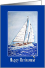 sailboat on high seas watercolor for retirement card