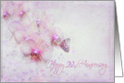 22nd Wedding Anniversary Butterfly On a Tropical Orchid card
