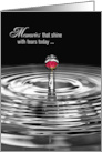 Red Rose In Water Droplet For Sympathy card