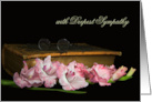 Pink Gladiolus and Glasses with Old Bible for Sympathy card