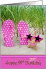 38th birthday-starfish with sunglasses and polka dot flip-flops card
