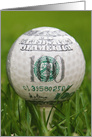 grandpa’s birthday, golf ball on tee with 100 dollar design card