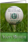 Birthday with golf ball on tee card