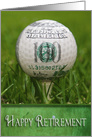 Retirement for Boss golf ball on tee card
