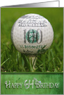 64th birthday, golf ball with 100 dollar logo on tee card