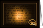 friend’s wedding, gold wedding rings on Bible verse with frame card