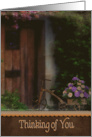 Old Tricycle With Carnation Bouquet For Thinking Of You card