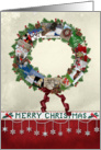 Christmas wreath holiday cards for friend card